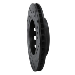 Audi S4 Brake Rotor (1) - Rear Left - R1 Concepts - Drilled & Slotted - Black - `00-`02